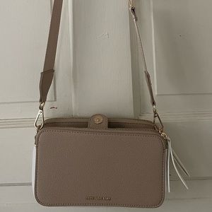 Tan and White Purse